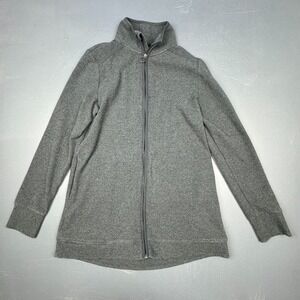 Avia Full Zip Jacket Women's Medium Gray Long Sleeve Fleece Lined Gym Athletic
